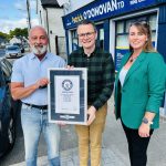 Liam and Suzanne Beville meet the Minister of Sport, Patrick O'Donovan